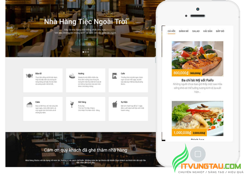 Thiết kế website nhà hàng, khách sạn giá rẻ chuyên nghiệp
